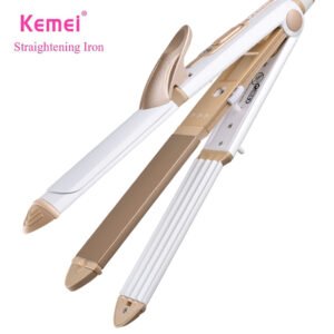 Kemei-KM-1213-Straight,-Curl-&-Crimp-3-in-1-Straightener-for-Women
