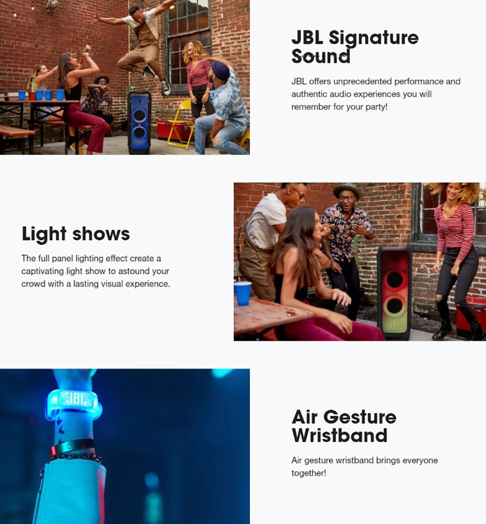 JBL PartyBox 1000 Powerful Bluetooth Party Speaker with Full Panel Light Effects