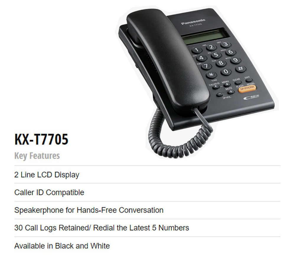 Panasonic KX-T7705SX Analogue Proprietary Corded Landline Telephone ...