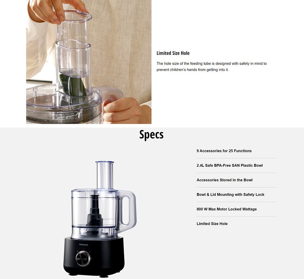 Panasonic MK-F510 Compact Food Processor 9-in-1 with 25 Functions