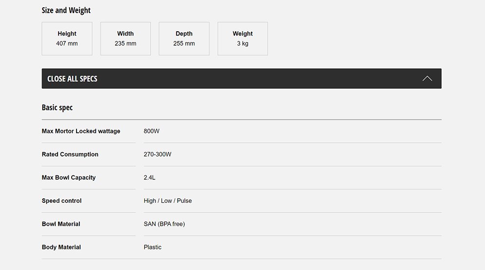 Panasonic MK-F510 Compact Food Processor 9-in-1 with 25 Functions