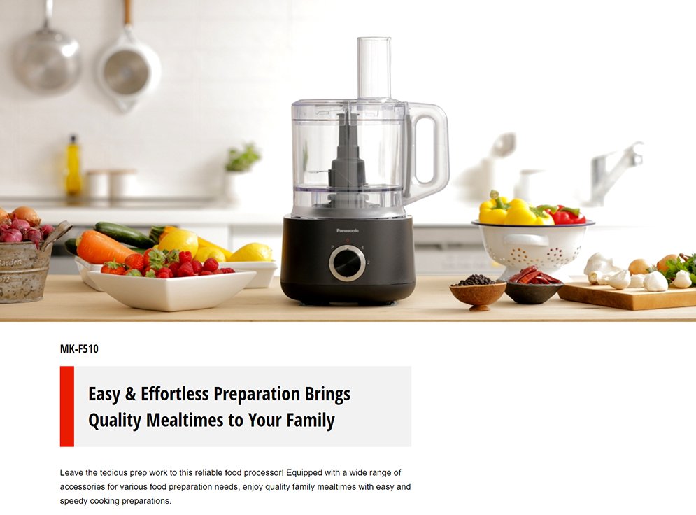 Panasonic MK-F510 Compact Food Processor 9-in-1 with 25 Functions