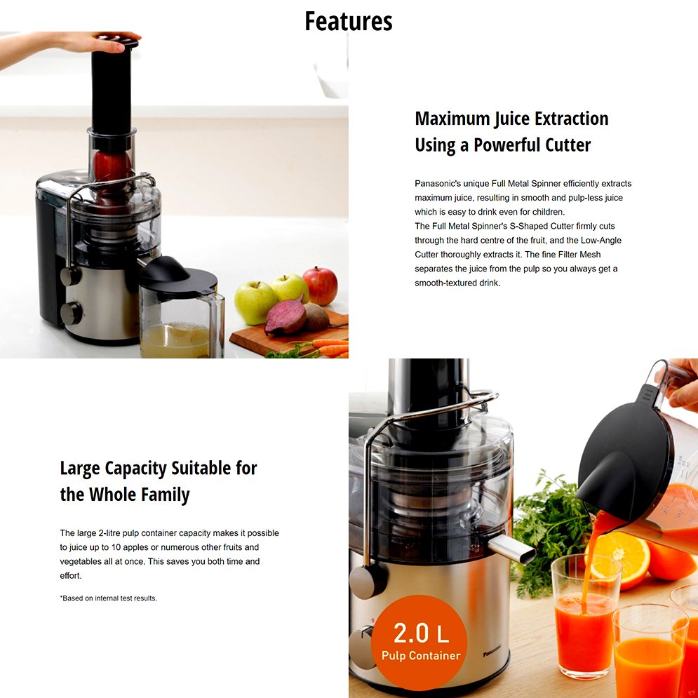 Panasonic MJ-CB800 Juicer and Blender for Fresh, Smooth Juicing