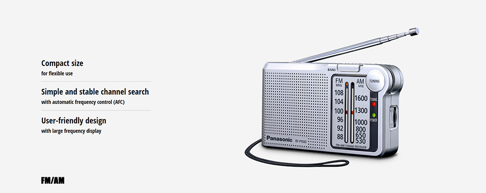 Panasonic RF-P150D Pocket FM/AM 2-Band Radio and Receiver