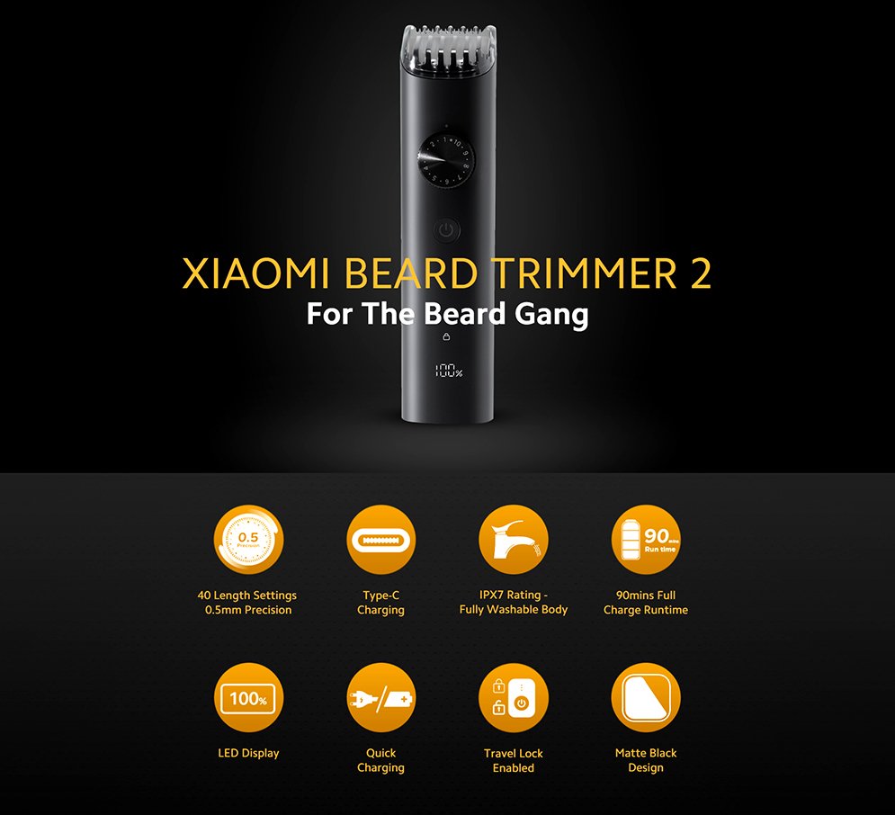Xiaomi Beard Trimmer 2 IPX7 Fully Washable for Men