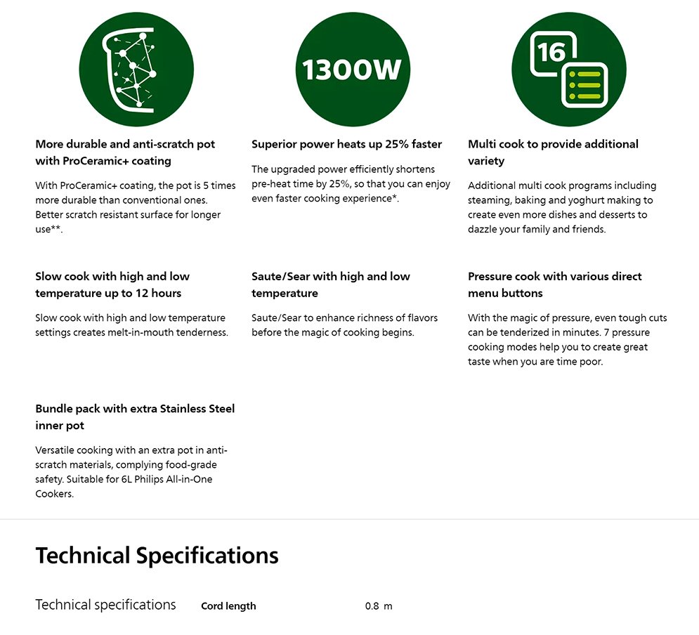 Philips HD2237/73 All-In-One Multicooker Viva Collection