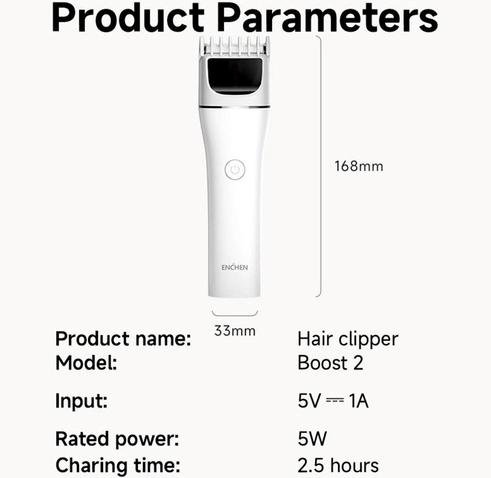 Enchen Boost 2 Hair Clipper and Beard Trimmer for Men