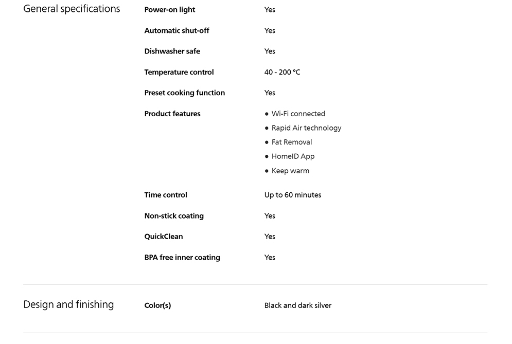 Philips HD9285/91 Airfryer 5000 Series XXL Connected with HomeID