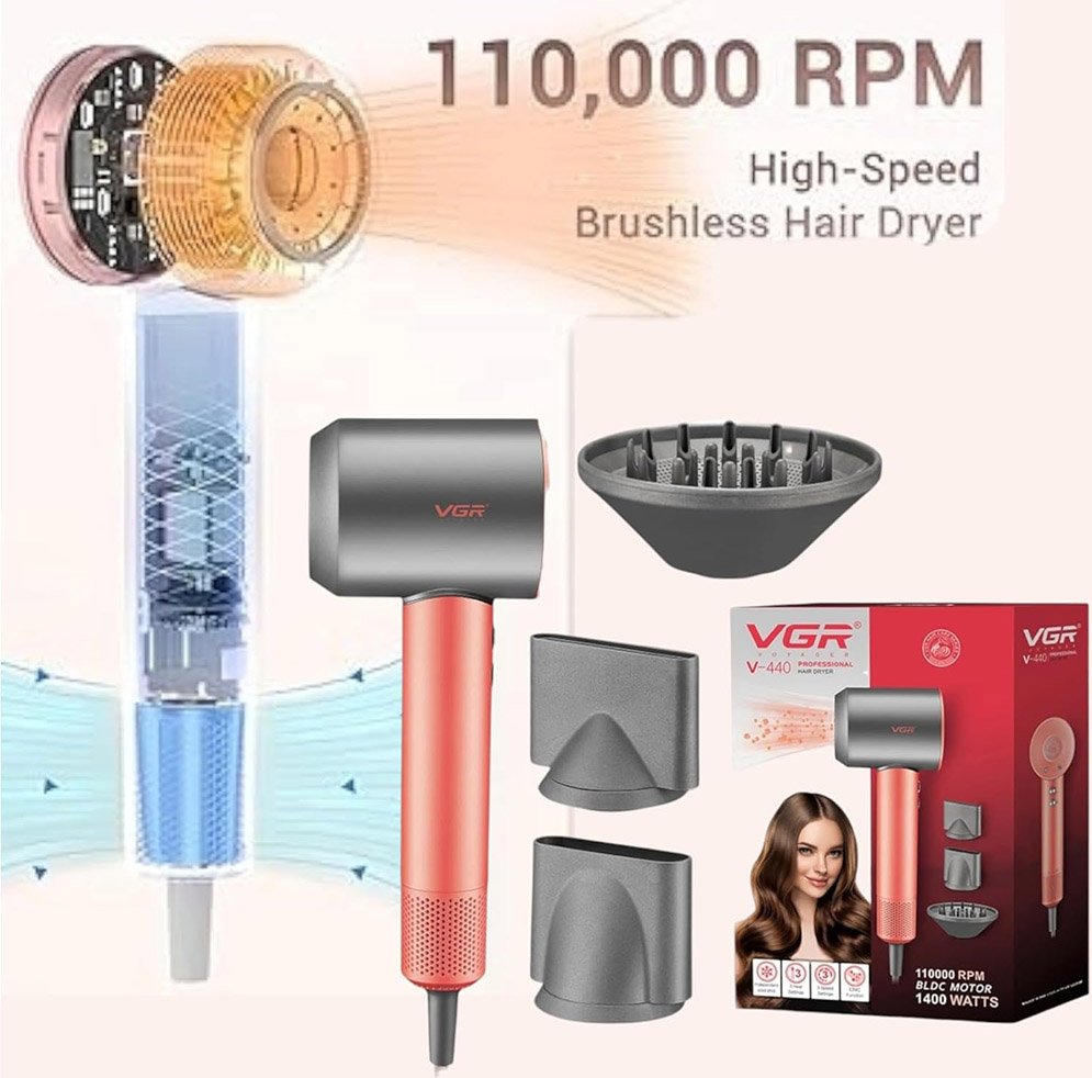 VGR V-440 Essential DryCare Hair Dryer and Styler Salon Series for Women