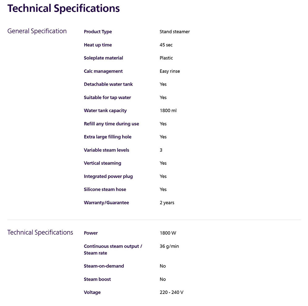 Philips STE1020/40 Garment Steamer 1000 Series