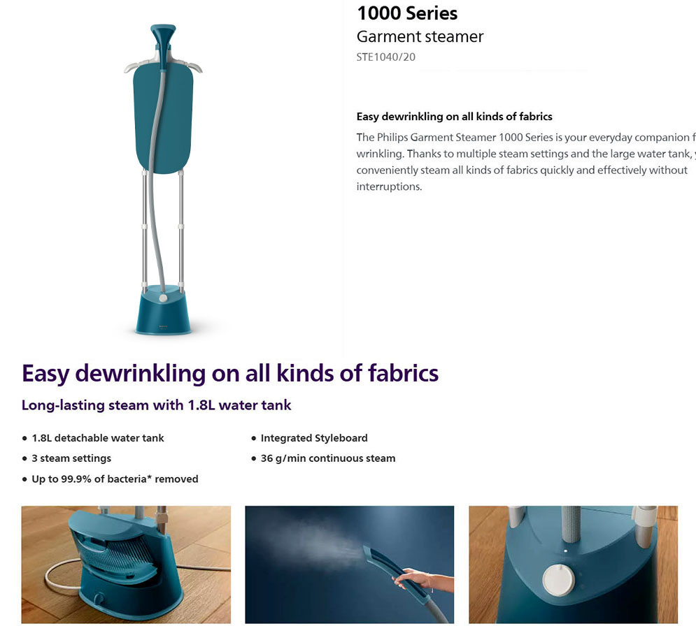 Philips STE1040/20 Garment Steamer 1000 Series