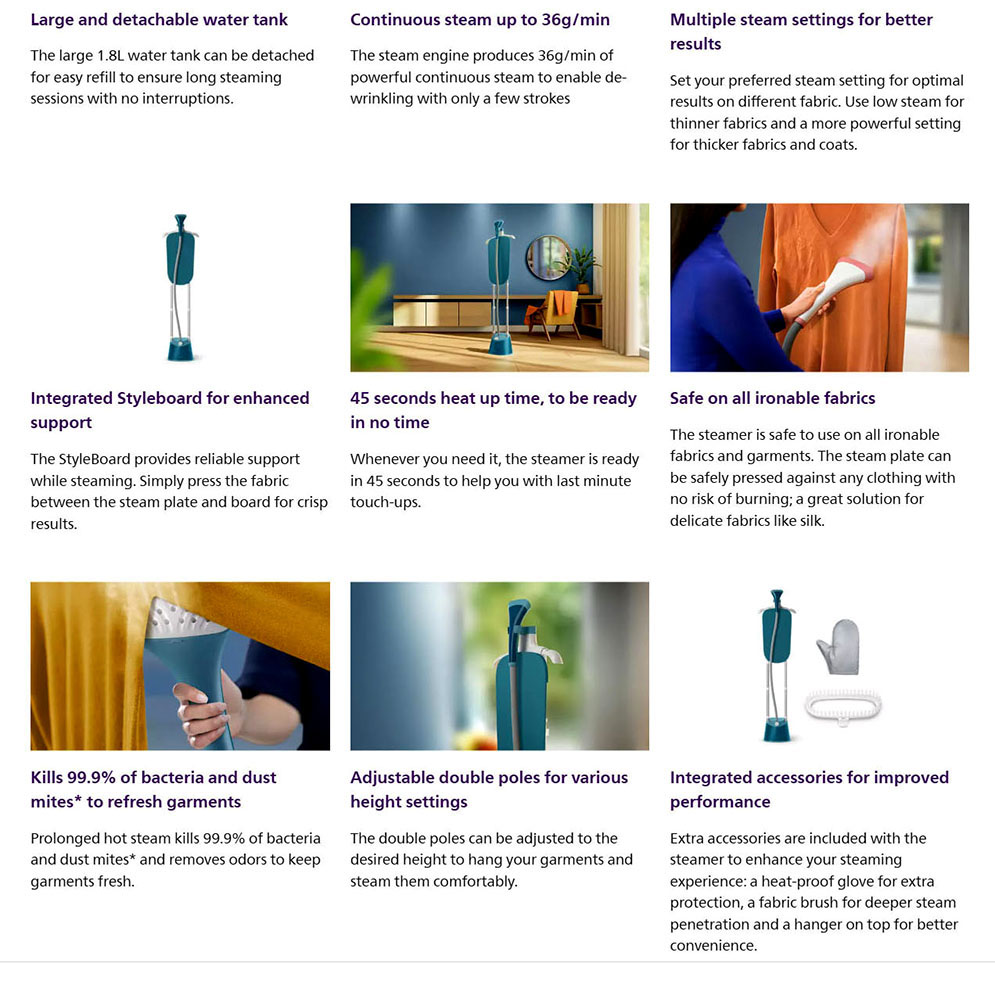 Philips STE1040/20 Garment Steamer 1000 Series