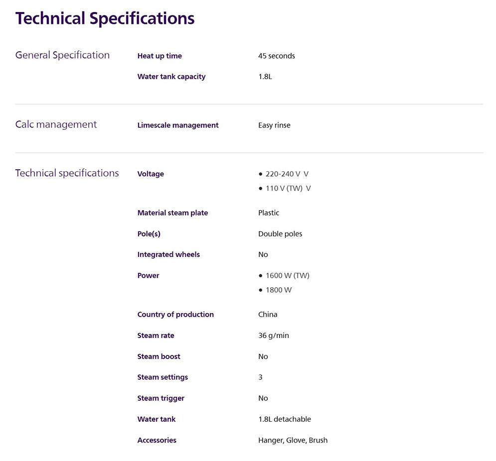 Philips STE1040/20 Garment Steamer 1000 Series