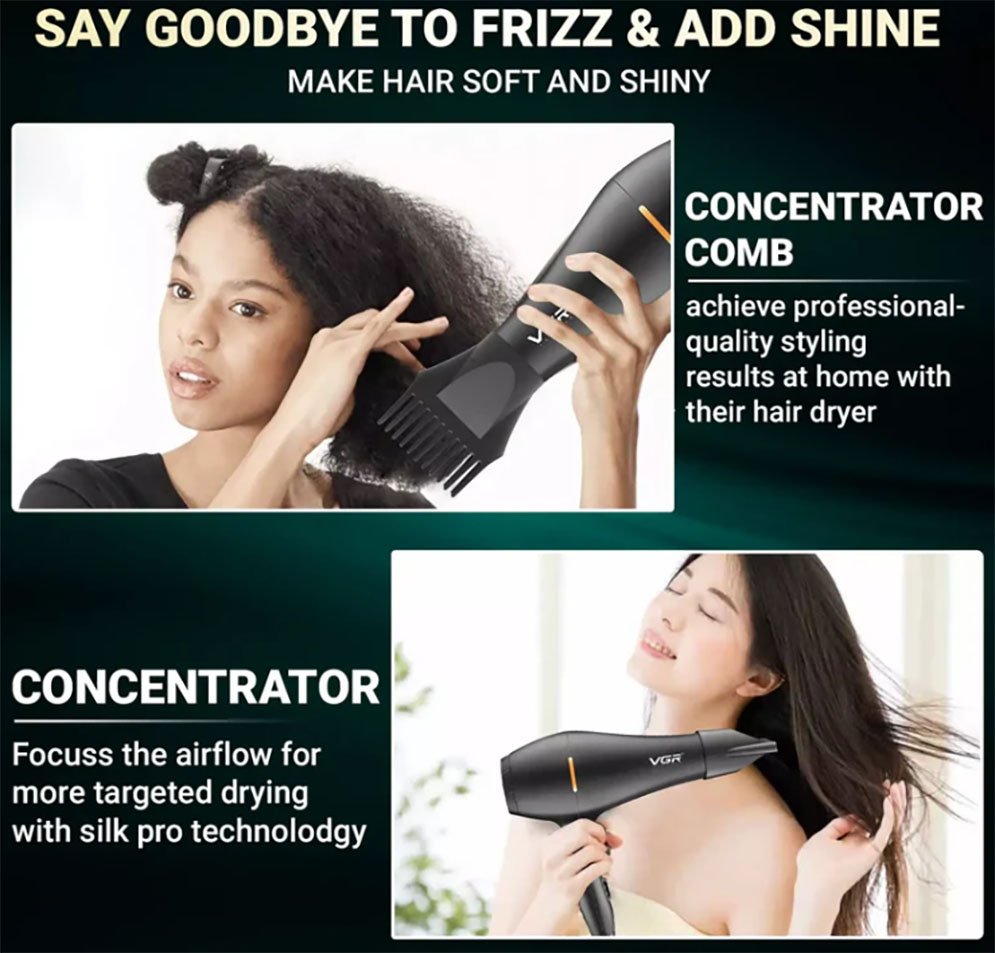 VGR V-433 Essential DryCare Hair Dryer Salon Series for Women