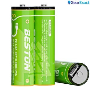 Beston P2-Li2a-3071C Green Life Low Carbon 3000mWh AA USB-C Battery Bundle of 4 Piece