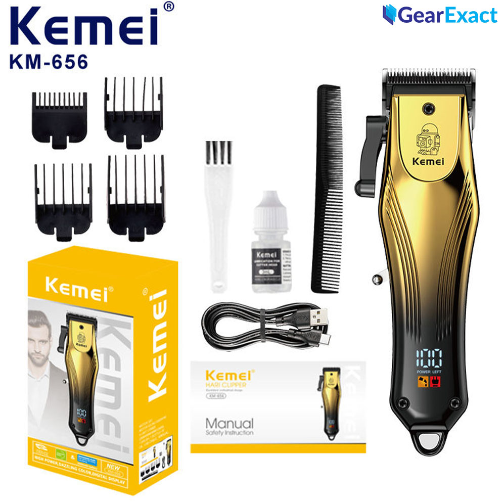 Kemei KM-656 Cordless Hair Clipper and Beard Trimmer for Men