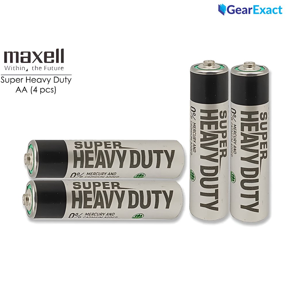Maxell R6P Super Heavy Duty AA Batteries Bundle of 4 Piece