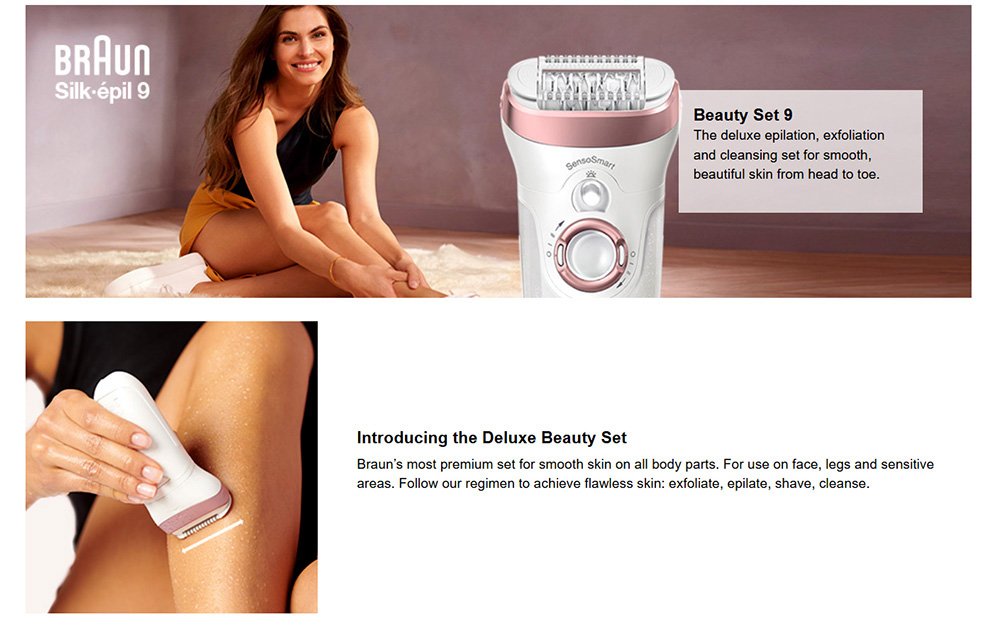 Braun SES9-985 Silk-epil Wet and Dry Epilator, Beauty Set for Women