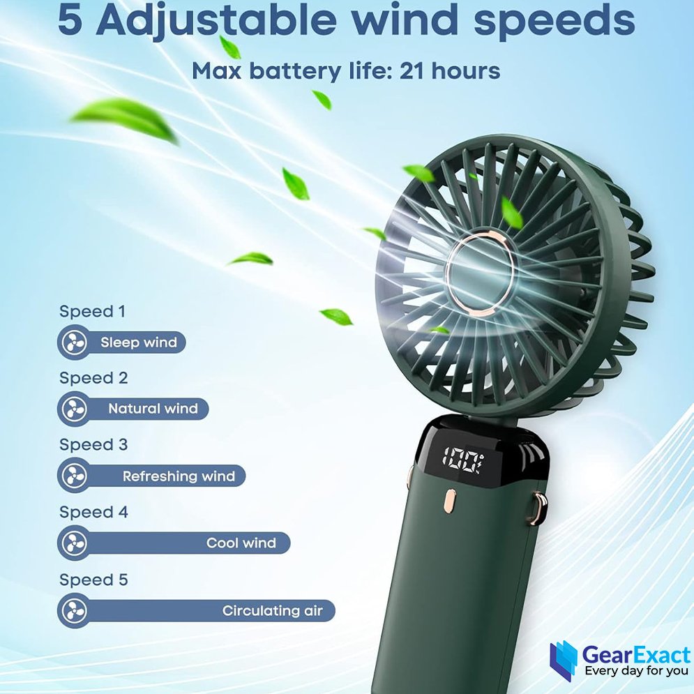 Portable REP-05 LED Digital Display Mini Fan
