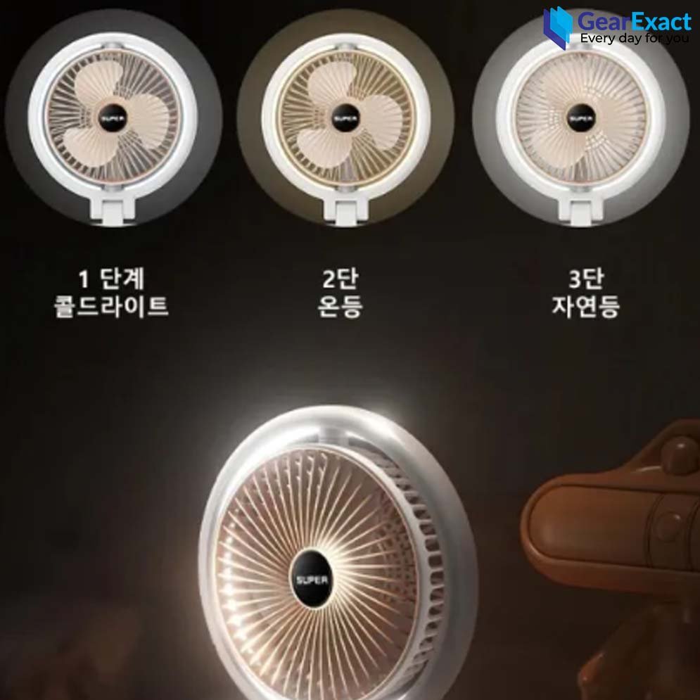 USB Charging Foldable Desktop Fan with LED Light
