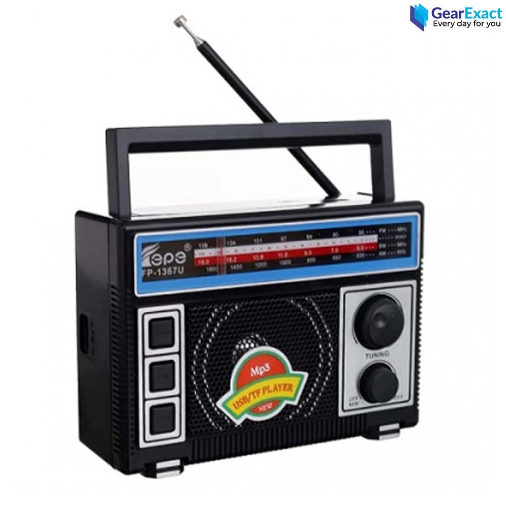 Fepe FP-1367U AM/FM/SW 3-Bands Radio with USB/TF Card Music Player