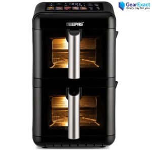 Geepas GAF37548 Dual Basket Digital Air Fryer Rapid Air Technology