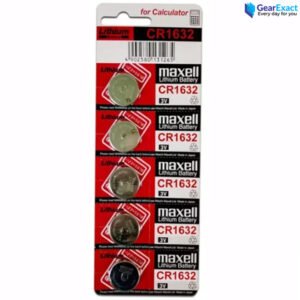 Maxell CR1632–3V Lithium Coin Cell Battery Bundle of 5 Pieces