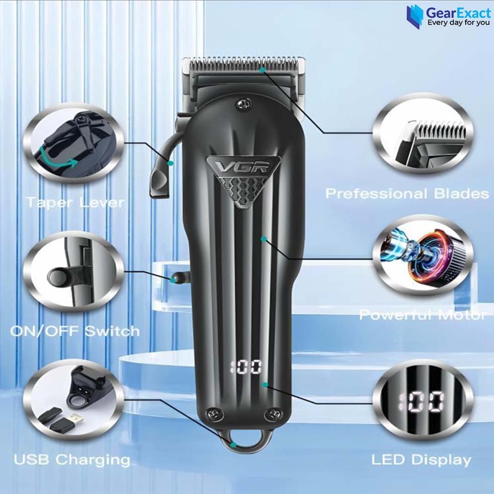 VGR V-282 Professional Hair Clipper and Beard Trimmer Salon Series for Men