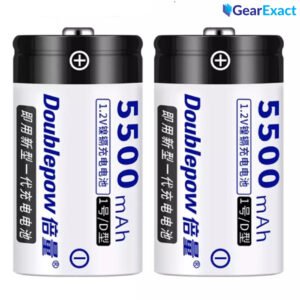 Doublepow 1.2V 5500mAh Rechargeable Battery Bundle of 2 Piece