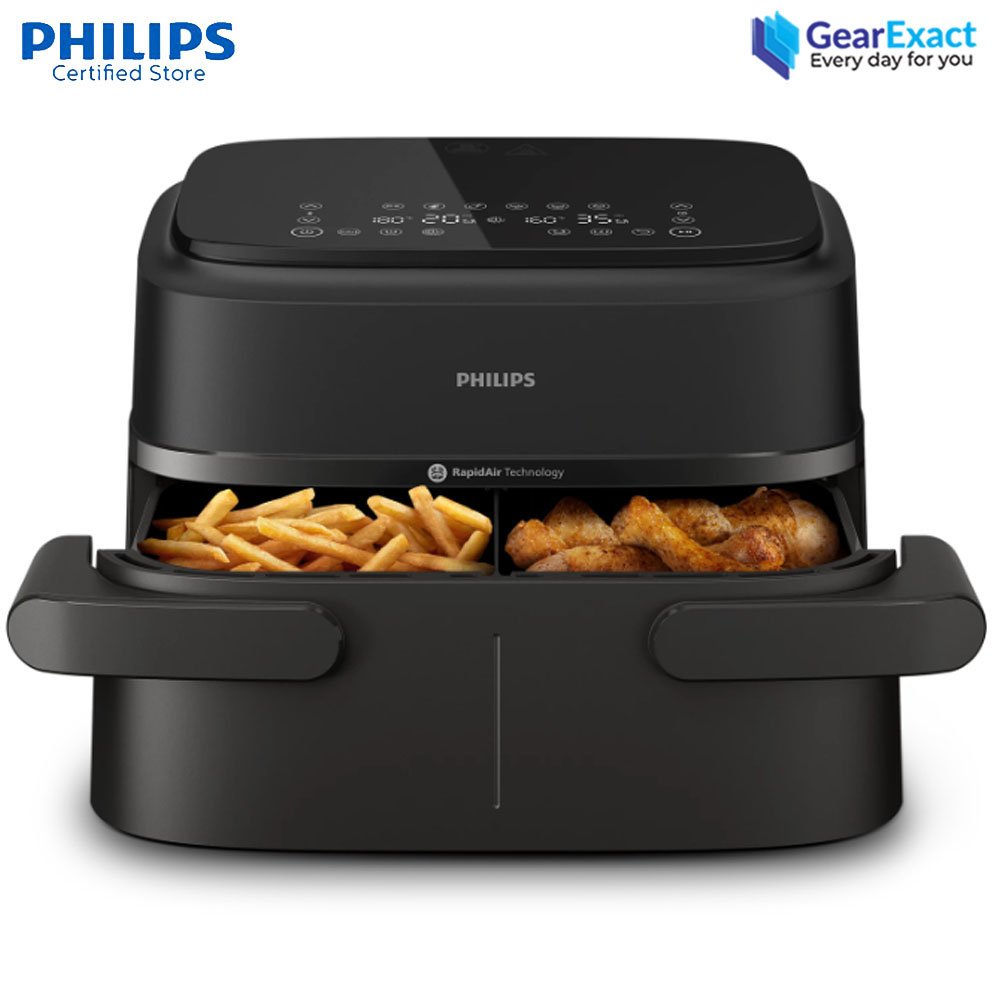 Philips NA150/09 Compact Dual Basket Airfryer 1000 Series RapidAir Technology